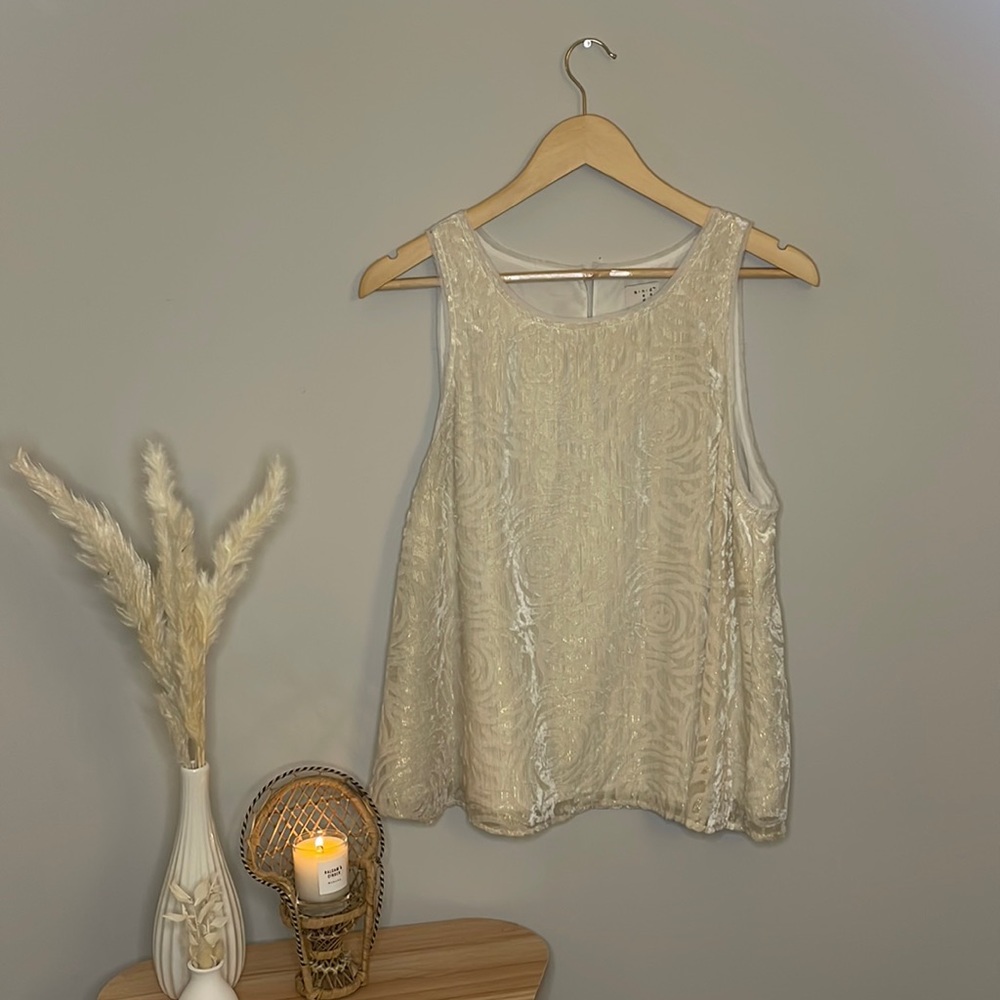 A New Day (Target) Ivory & Gold Tank Top Blouse